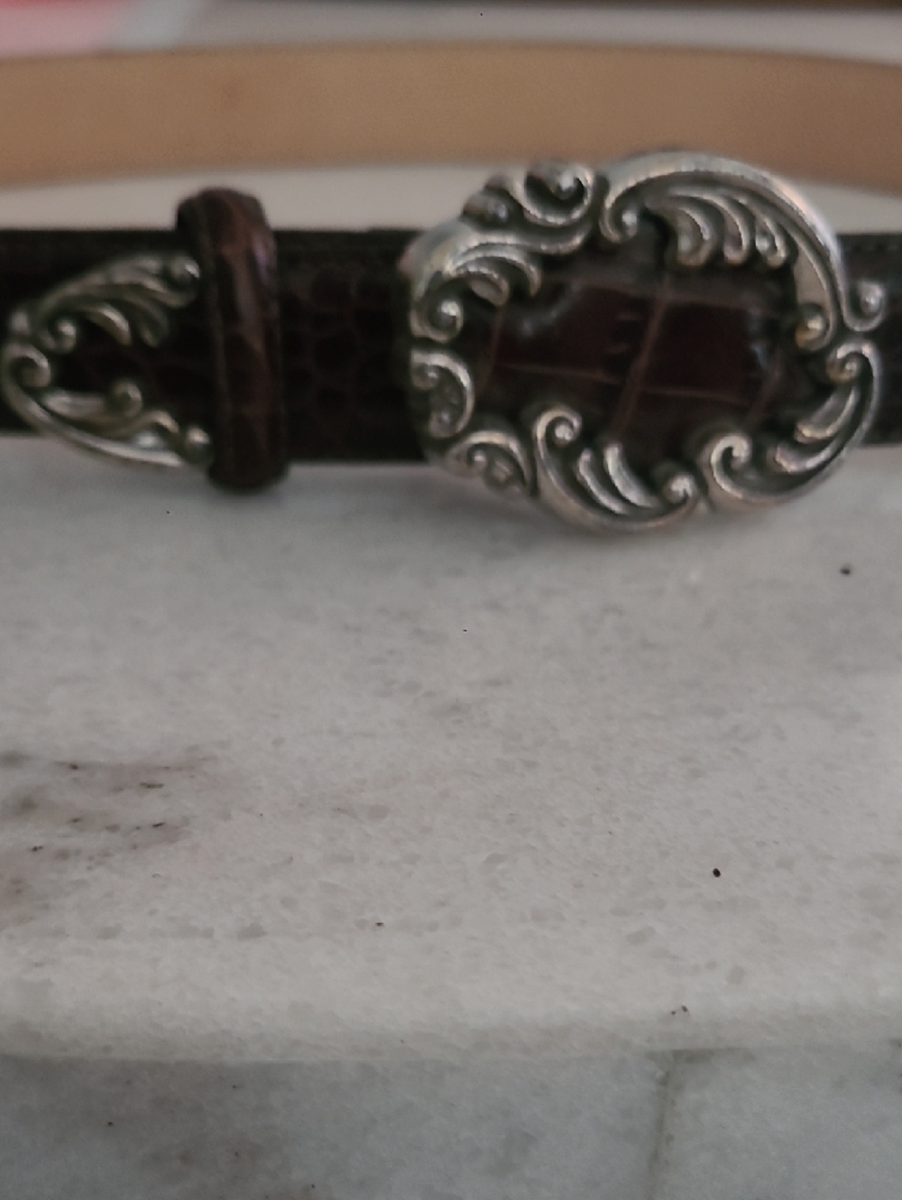 Brighton Brawn leather belt with black logo